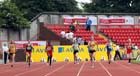 Senior Girls 400 metres, from left to right: Rachel Dickens, Seren Bundy-Davies, Ann Ika-Oqua, Al;ice Kaye, winner Jessie Knight, Ciara Flannery and Jodie Harrison.